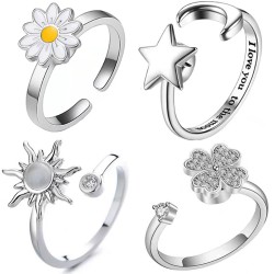 Cross-Border Best Selling Rotating Ring Lettering Adjustable Relief Anxiety Opening